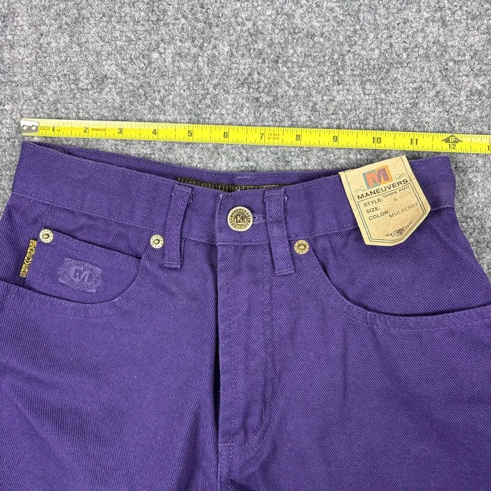 VTG NWT Maneuvers by Gitano High Waisted Baggy Denim Shorts - Mulberry Size 8